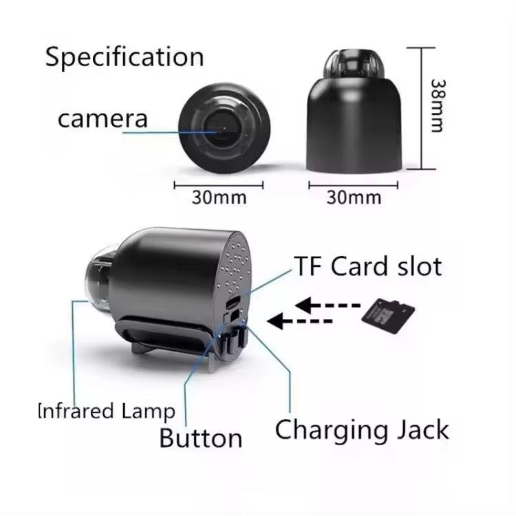 Mini Caméra de Surveillance IP WiFi HD 1080p
