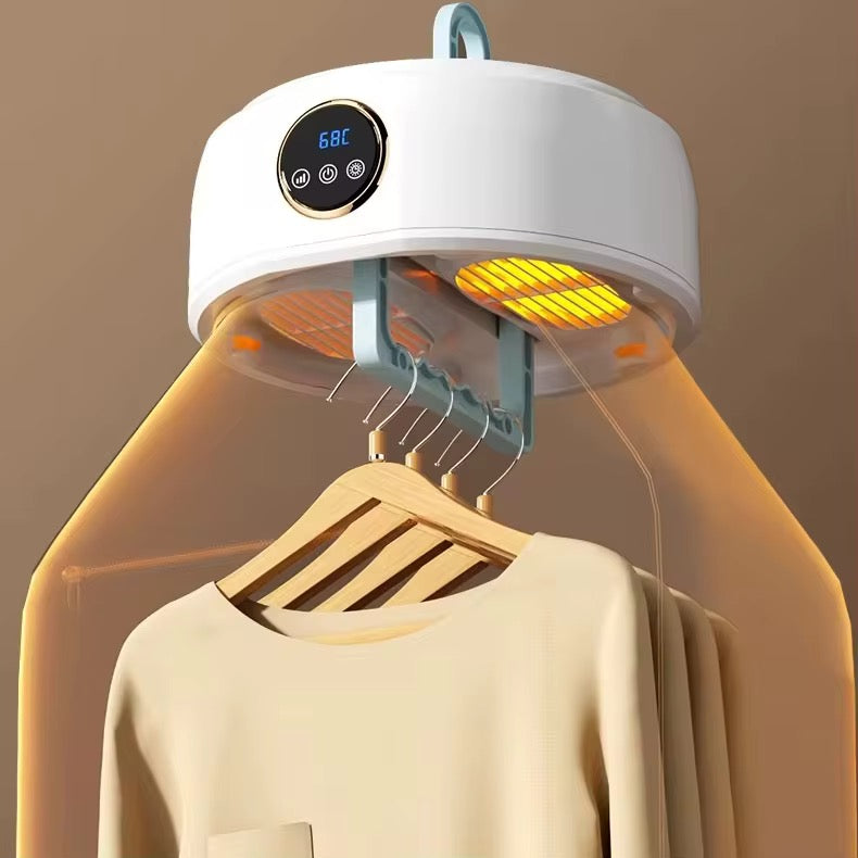 Sèche-linge suspendu intelligent portable, 68 ℃   Minuterie de température constante, silencieuse à séchage rapide (1,6 kg de grande capacité)