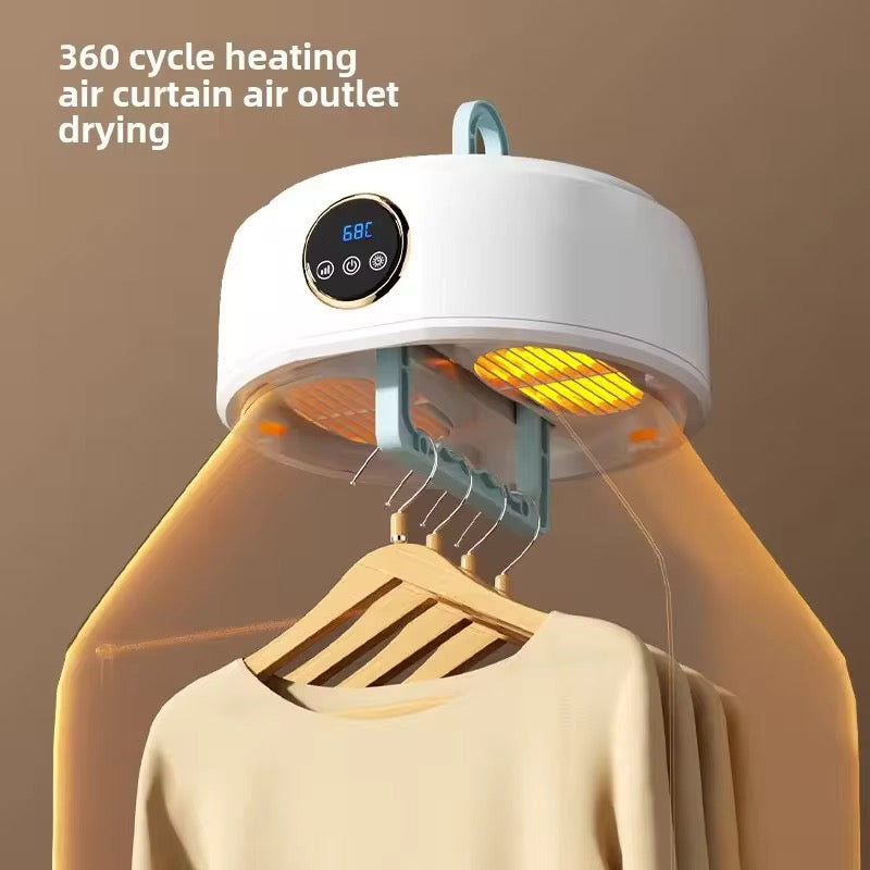 Sèche-linge suspendu intelligent portable, 68 ℃   Minuterie de température constante, silencieuse à séchage rapide (1,6 kg de grande capacité)