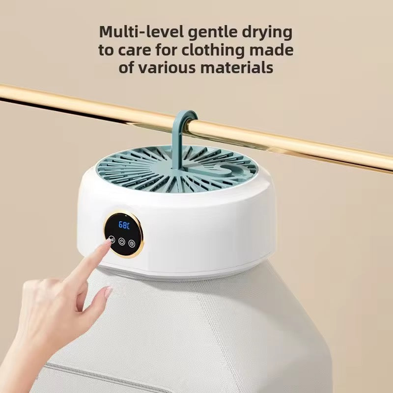 Sèche-linge suspendu intelligent portable, 68 ℃   Minuterie de température constante, silencieuse à séchage rapide (1,6 kg de grande capacité)
